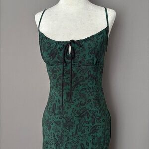 Realisation Par Green and Black Paisley Dress